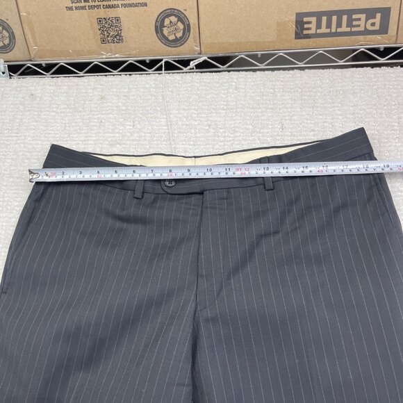Saks Fifth Avenue Napoli CT Suit 42S Wool Blazer + 36S Pants Black W Chalk Line - Picture 16 of 16